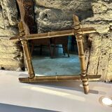 Old quilted wooden mirror