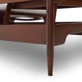 Wooden canapé and white boucle by Mario Franchioni for Framar, 1960s.