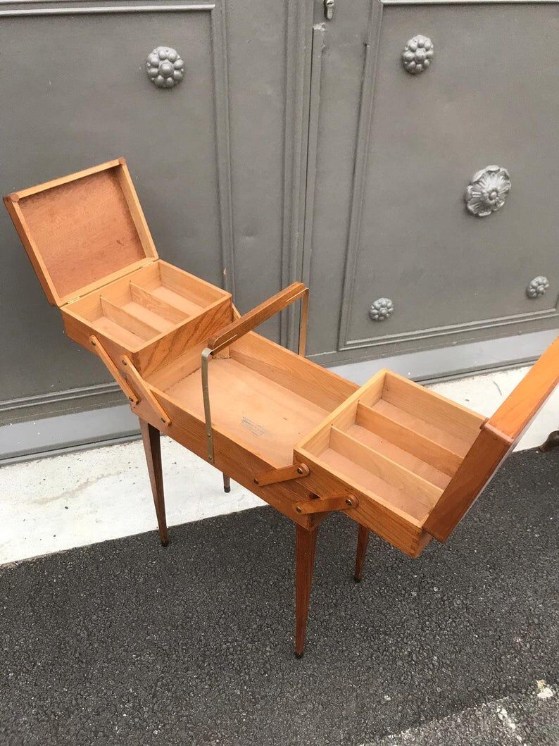 Scandinavian vintage sewing box worker