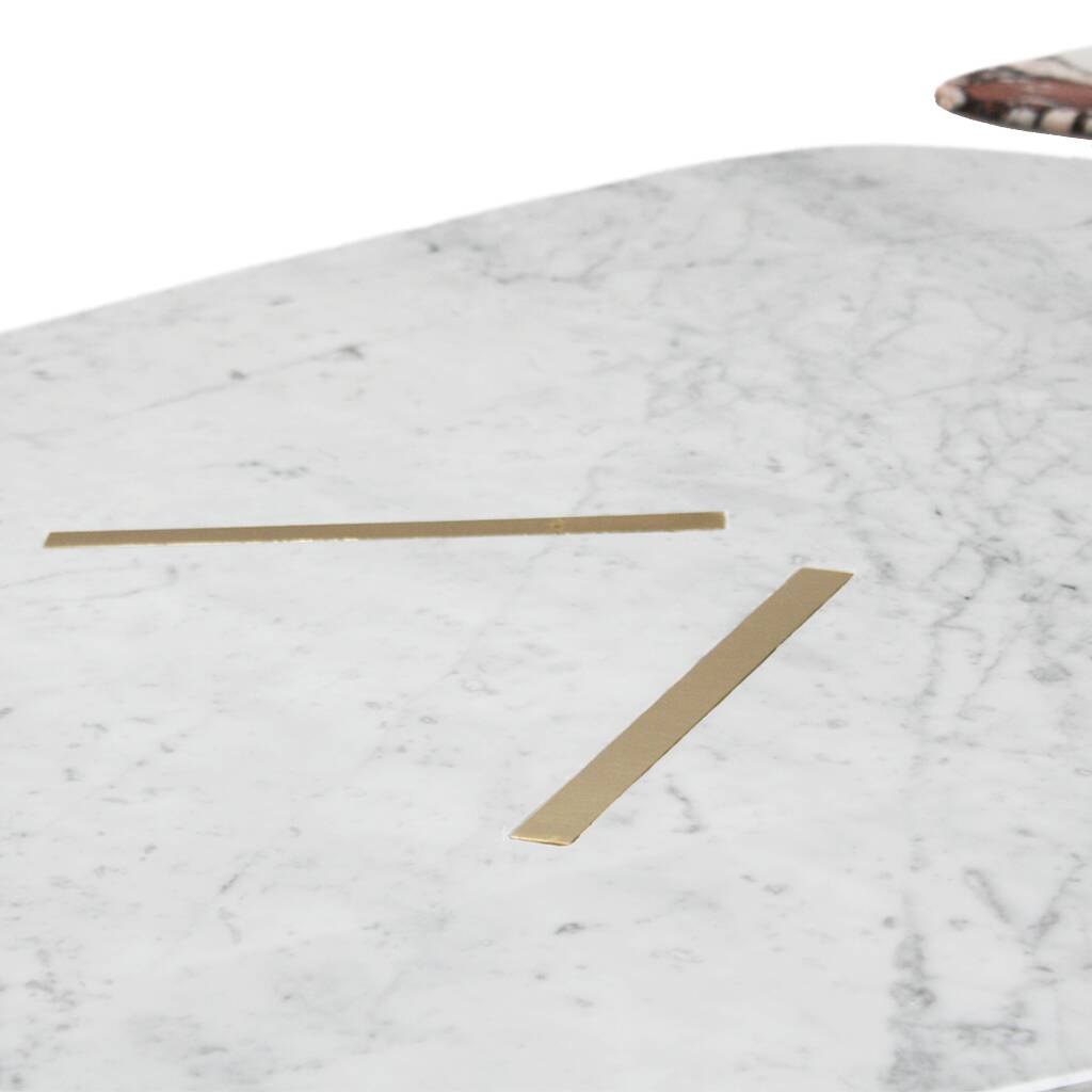 L.A. Studio Contemporary Modern Marble and Brass Italian Dining Table