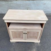 Louis Philippe buffet with 2 doors, stripped raw wood TV unit.