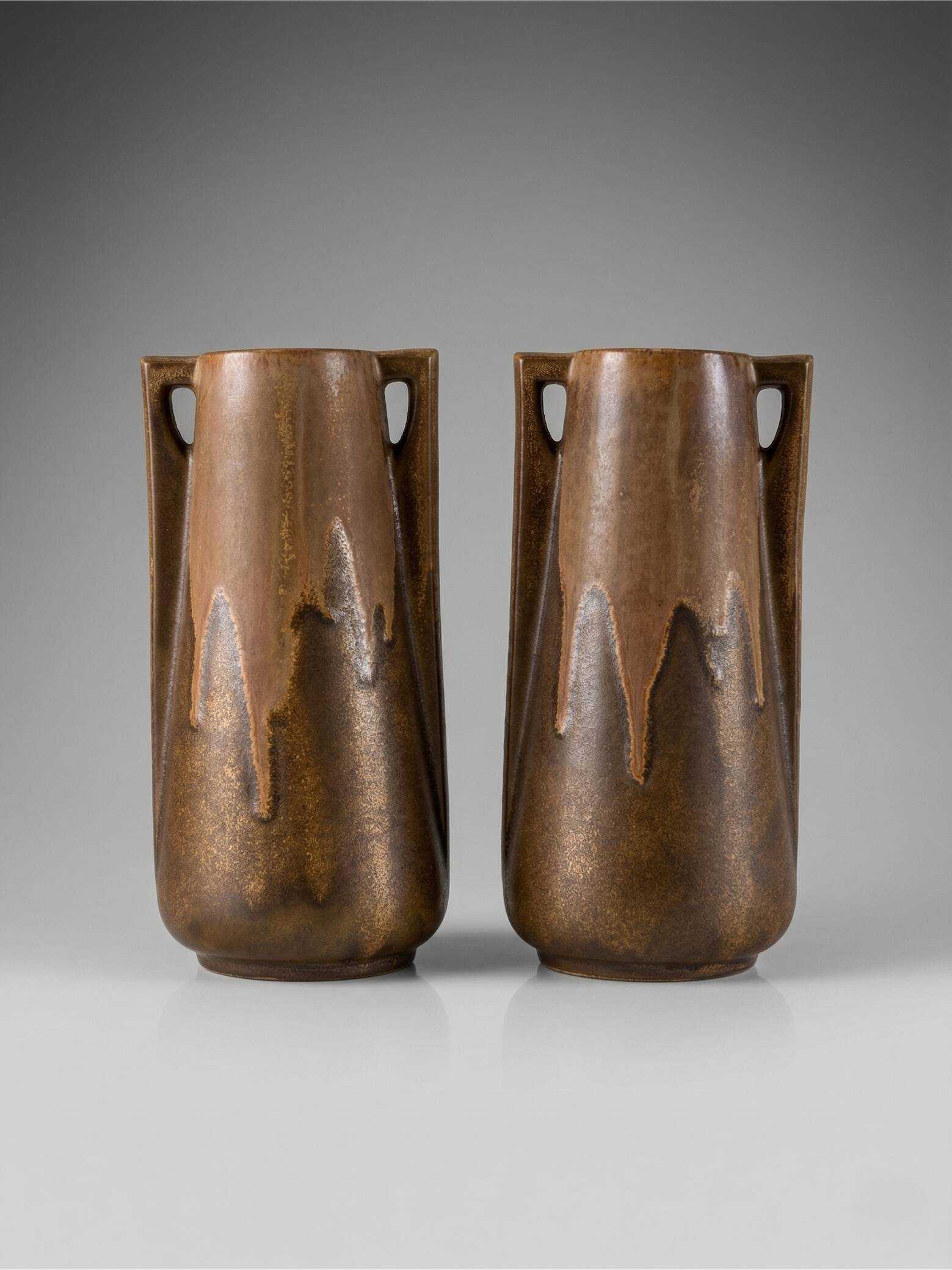 Pair of Denbac vases model 244 – vintage glazed French ceramics