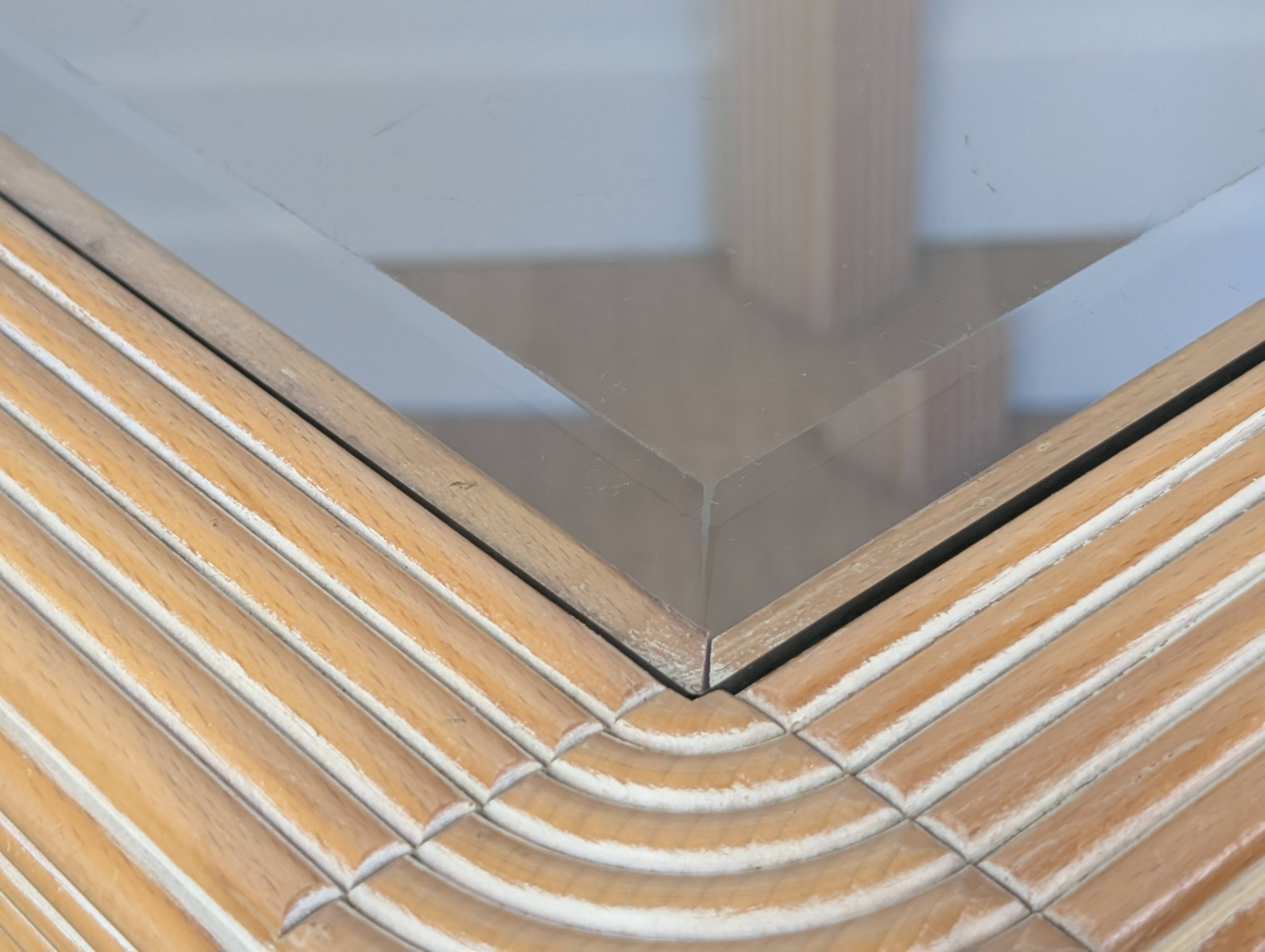 Wood and glass coffee table