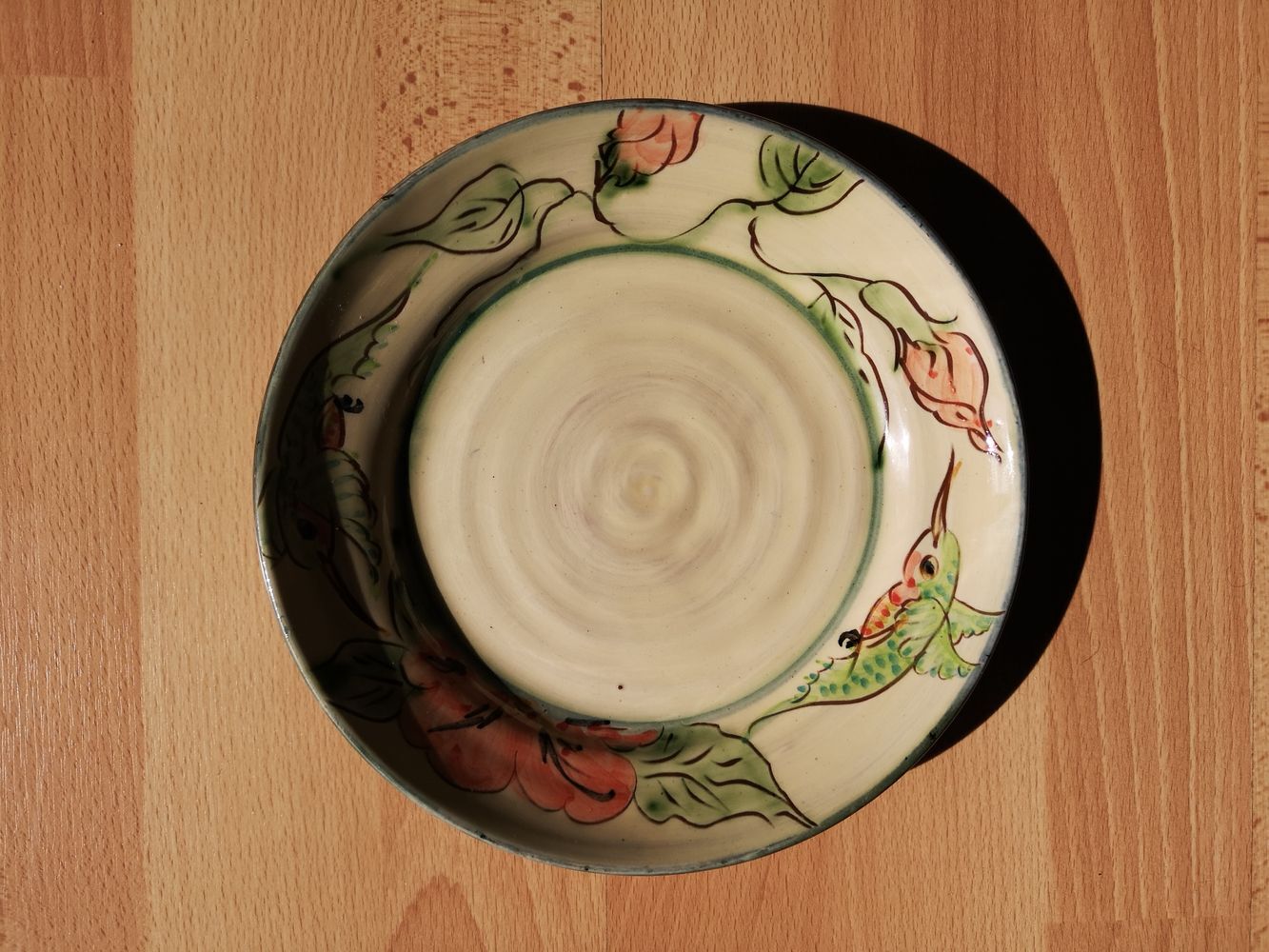 Glazed terracotta plate by Paul Jackson - English ceramist - 1980s/1990s