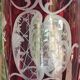 Old engraved red crystal vase