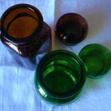 Lot 2 bottles vintage green orange chicory