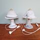Pair of marbled Murano glass mushroom lamps, 1970s-80s.