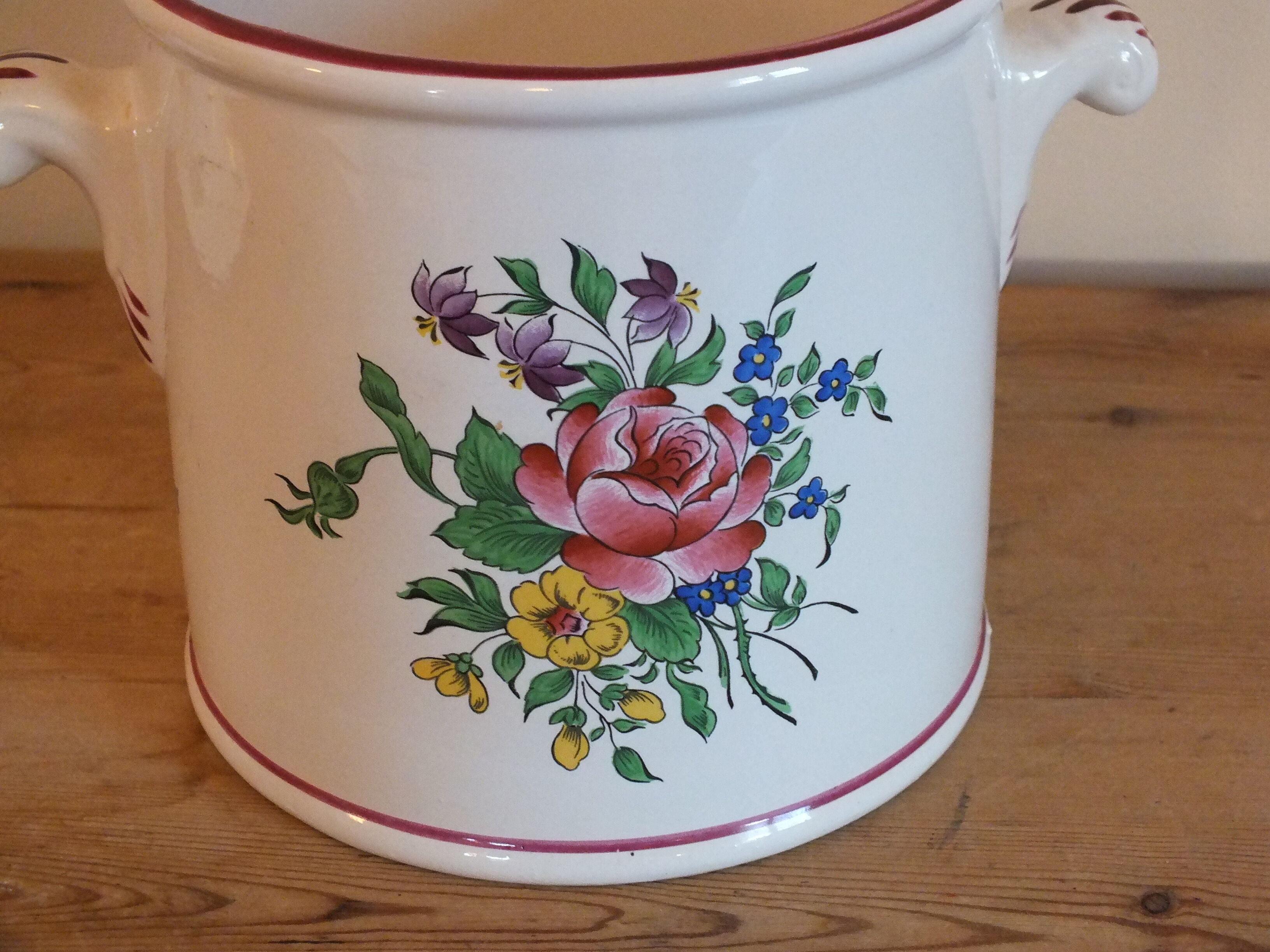 Covered earthenware pot of St Clement KG Lunéville decoration Street lamp
