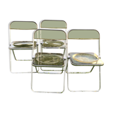 4 Plia smoked chairs by Giancarlo Piretti patent anonima castelli Italy
