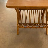 Rattan magazine holder table