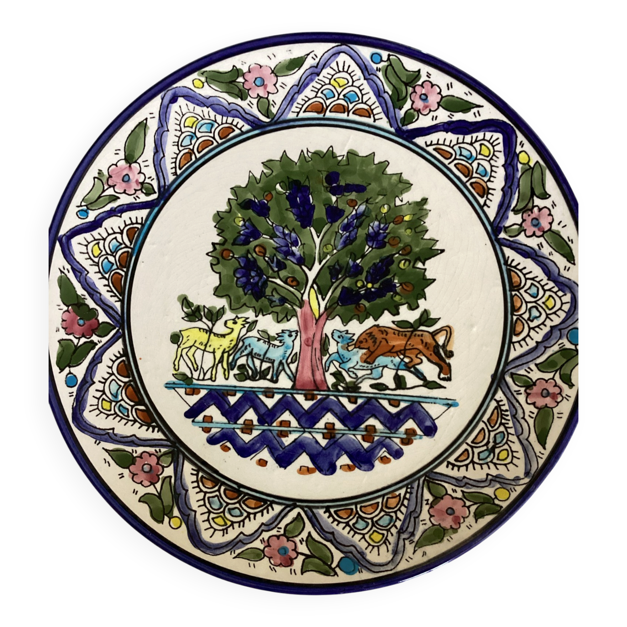 Wall plate Armenian pottery from Jerusalem: tree of life