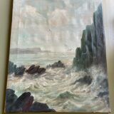 Oil on canvas seascape