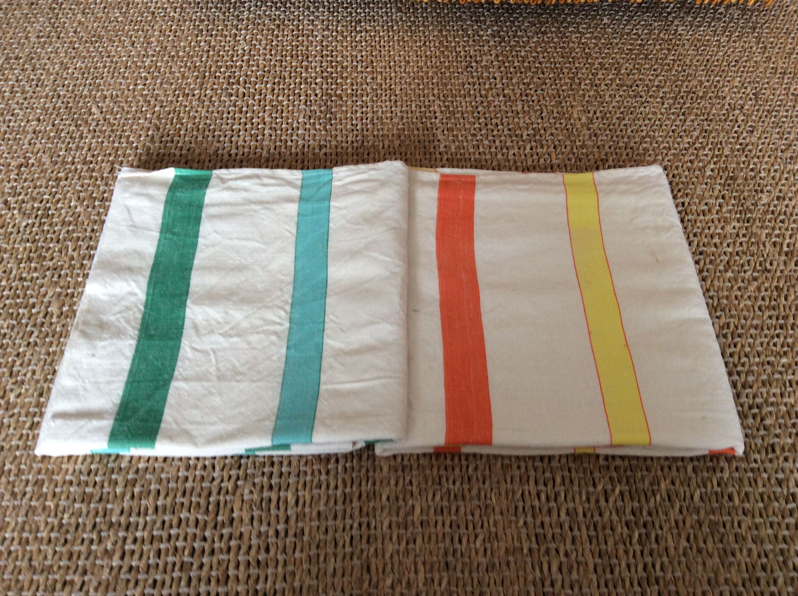 2 vintage tea towels