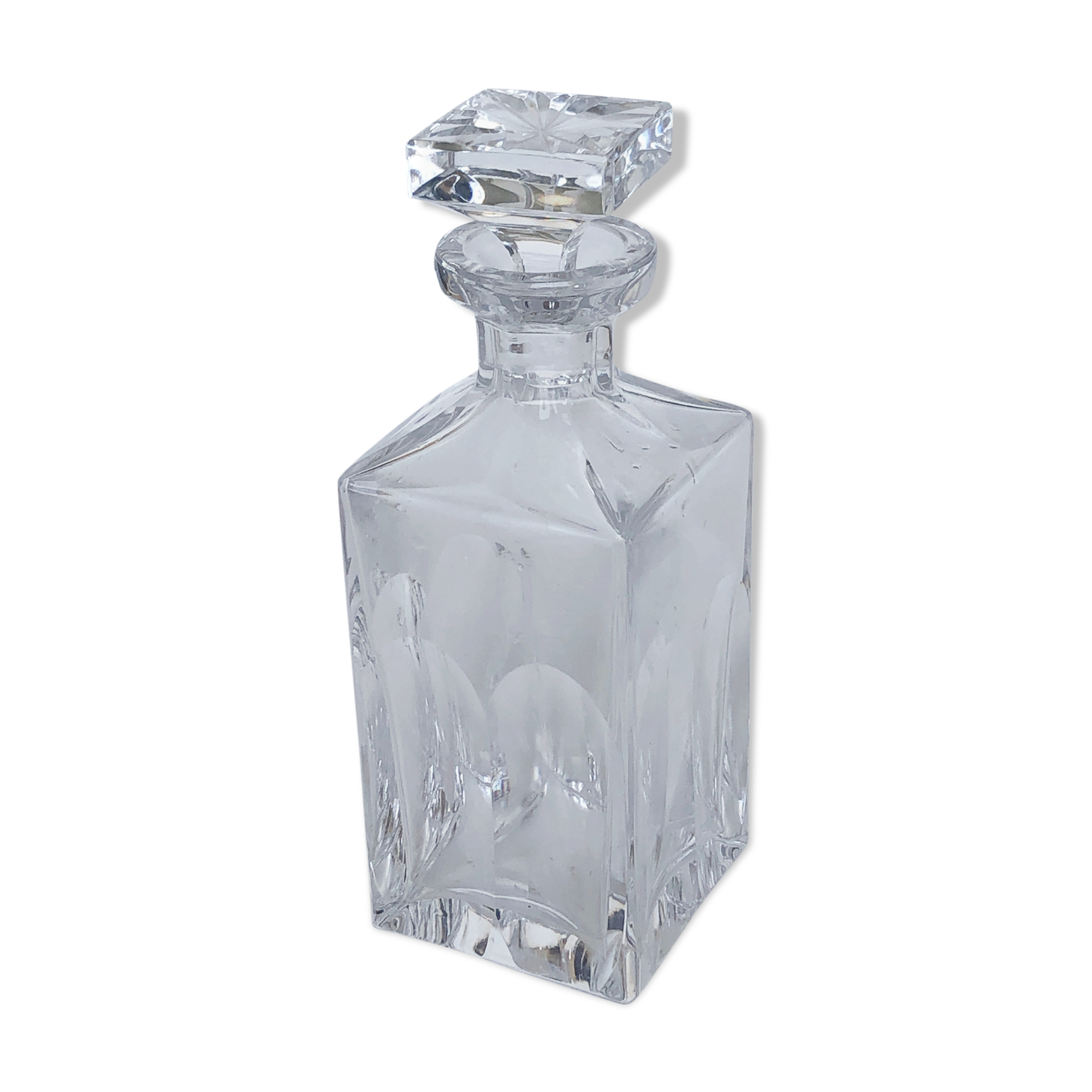 Chiseled crystal carafe