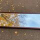 19th century solid mahogany mirror, 58x135cm