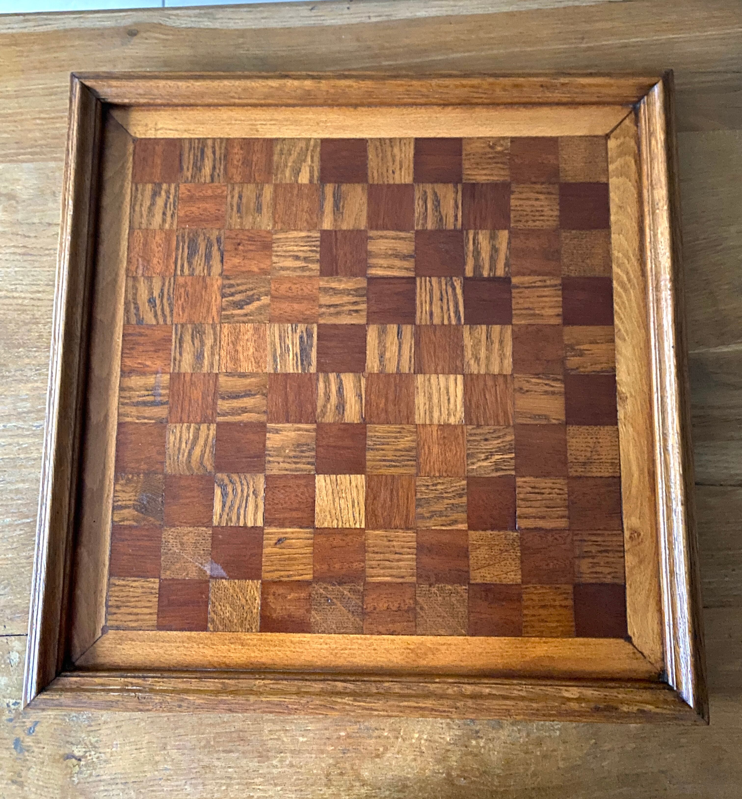 Old wooden checkers board