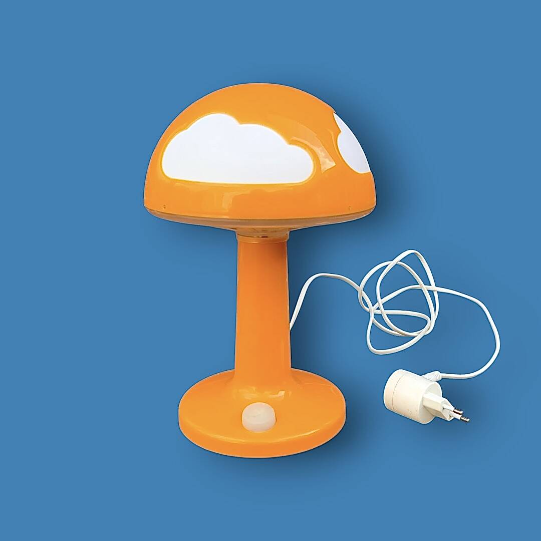 Vintage Skojig Ikea Mushroom Lamp – Cloud Orange – 90s