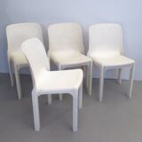 Set of 4 white Selene chairs by Magistretti Artemide