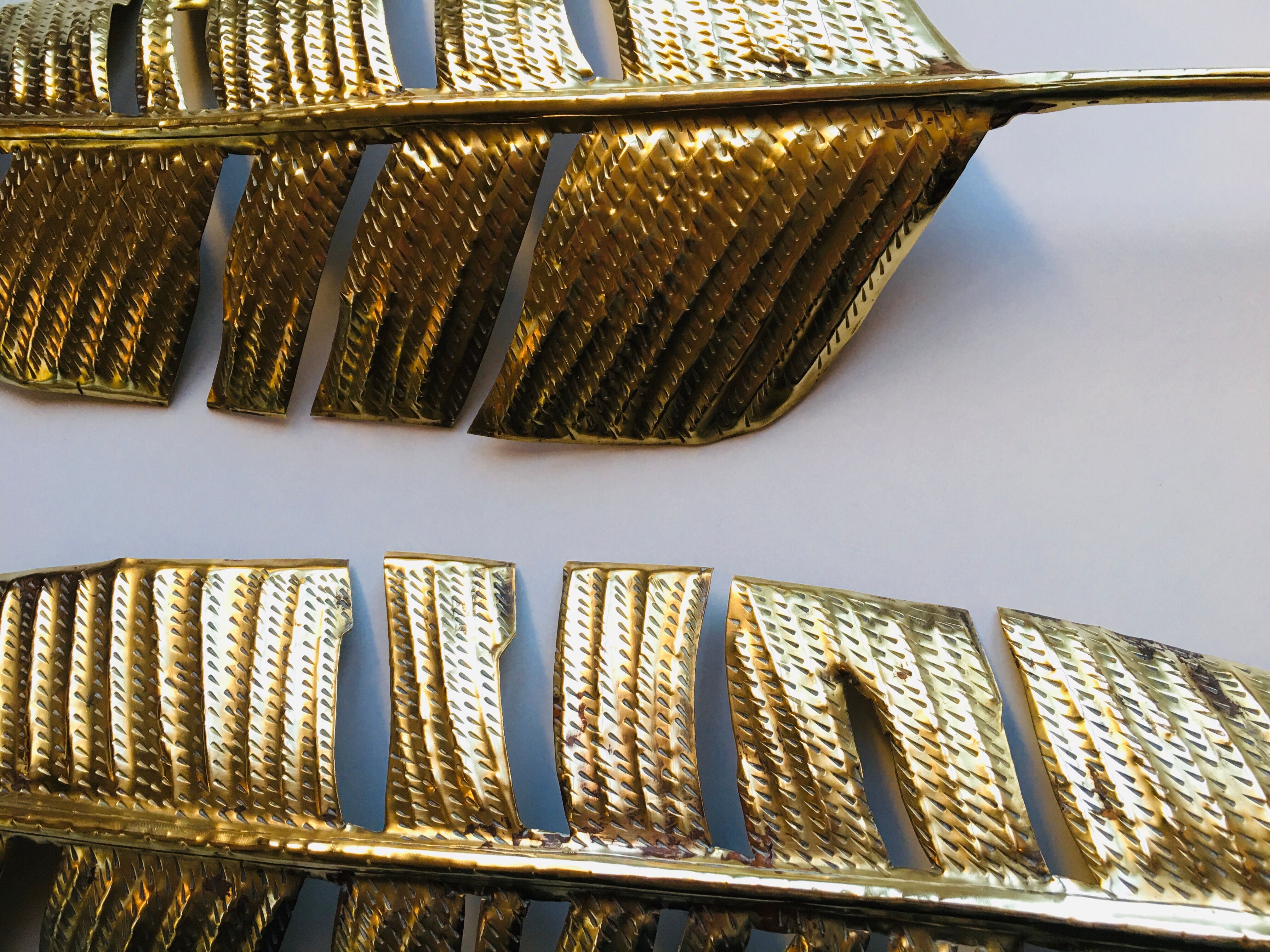 Set of 2 brass feathers