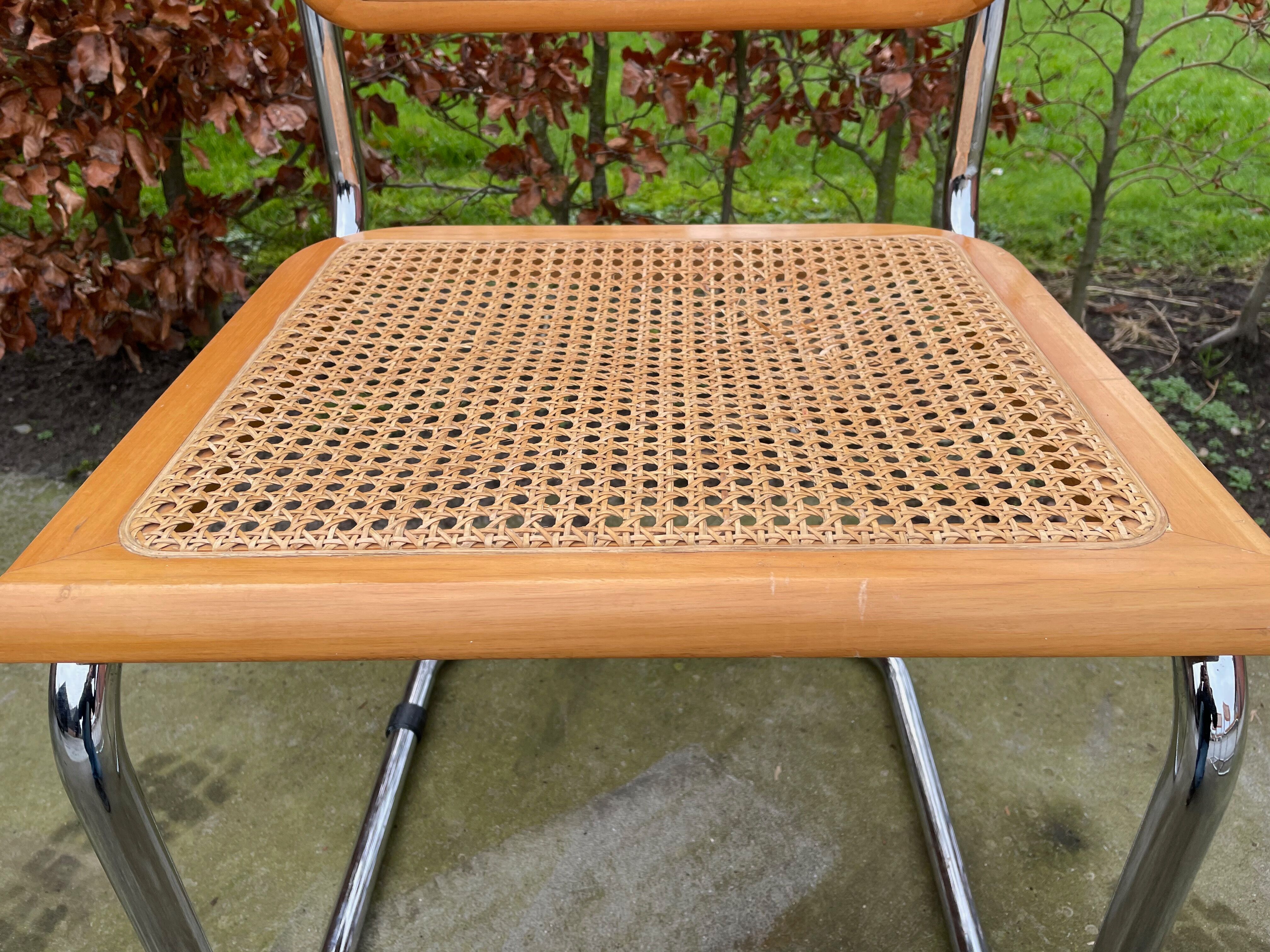 Lot of 4 Chairs Model Cesca designed by Marcel Breuer