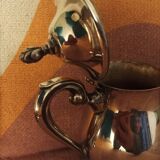 Set of 2 silver metal pourers punched and numbered