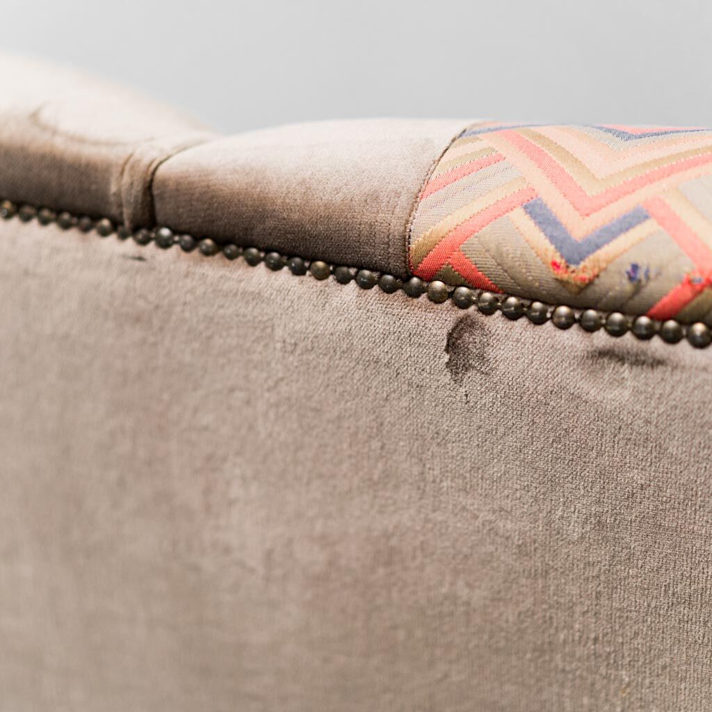 3 seater sofa in brown velvet anni' 50 vintage modern