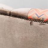 3 seater sofa in brown velvet anni' 50 vintage modern