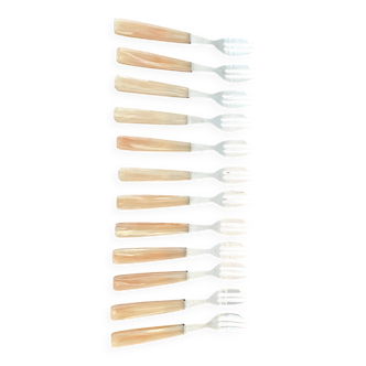 Set of 12 vintage forks and case