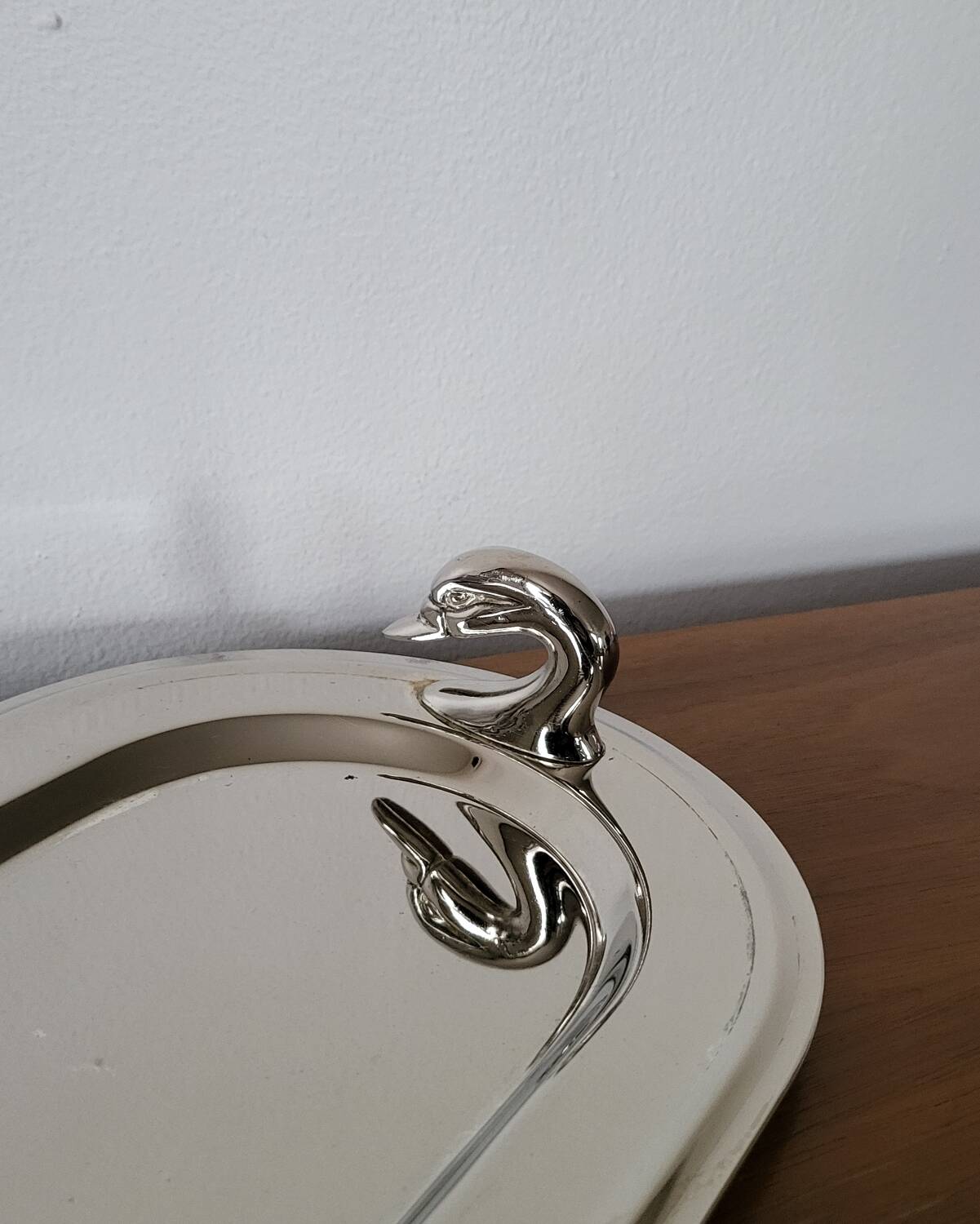 Plat de service à foie gras en métal argenté