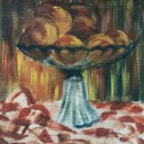 Early 20th century painting "The apple bowl" signed Buland