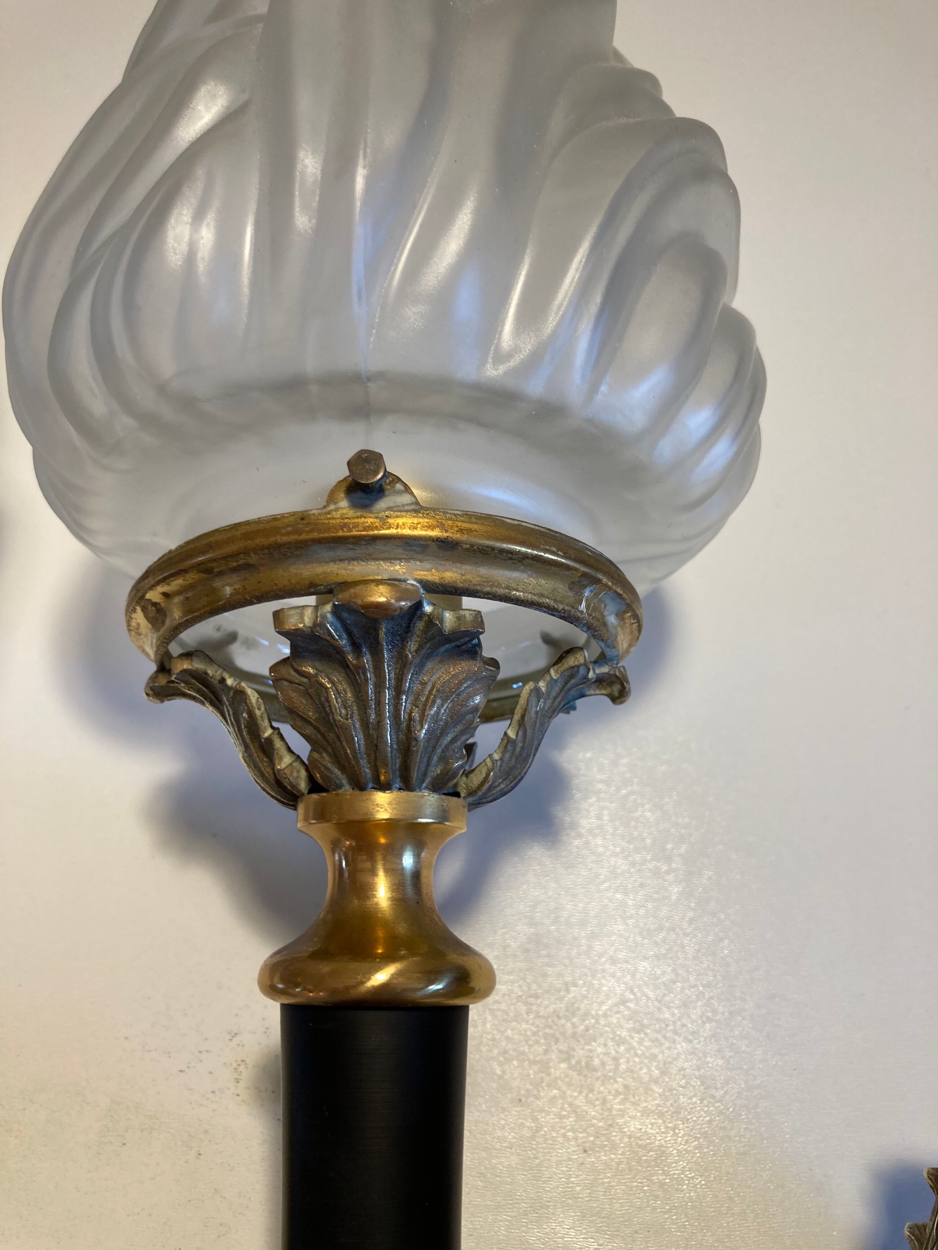 Pair of torch wall lamps