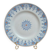 Antique ironstone plate St Amand model 6014 blue & orange oriental decoration 24 cm