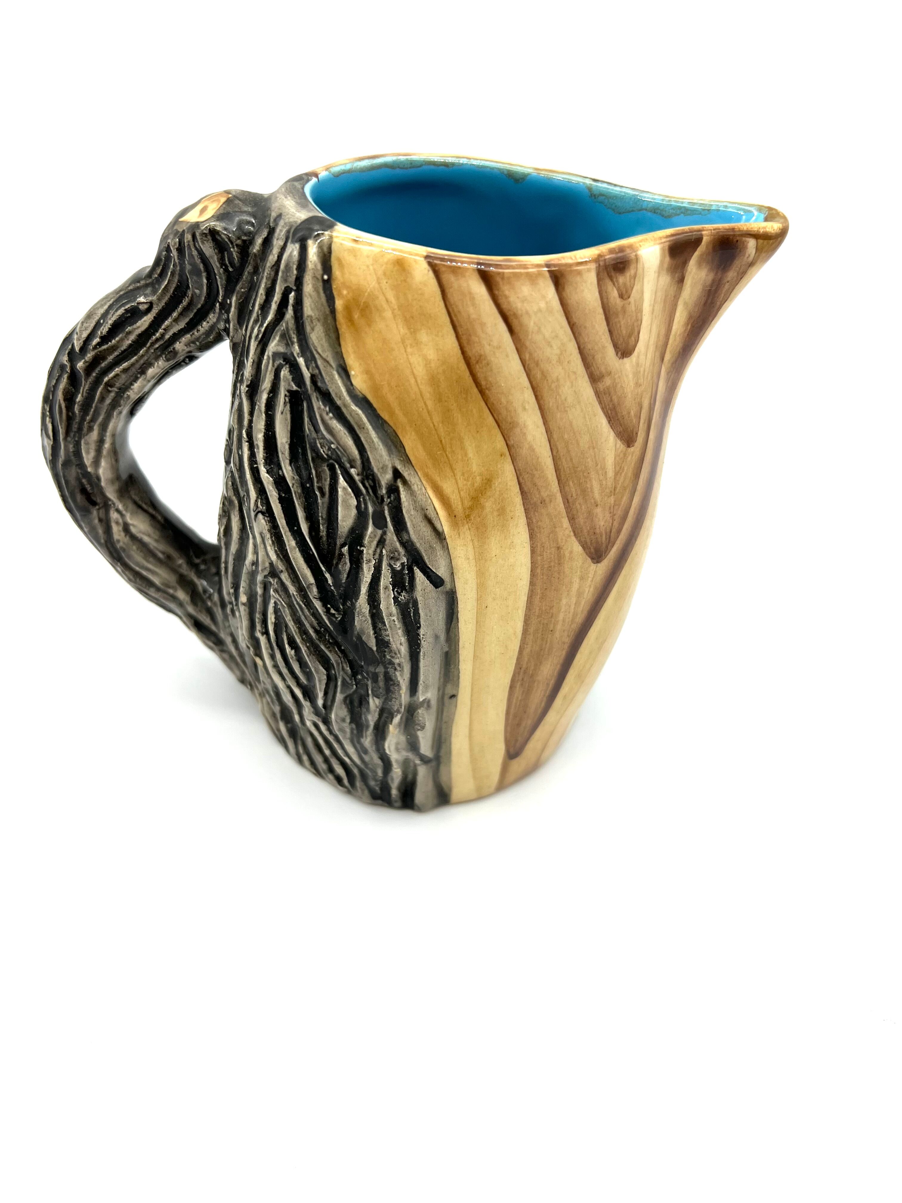 Vintage Vallauris Tea Service in Faux Bois by Grandjean-Jourdan