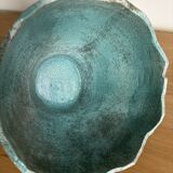 Raku Turchese ceramic artisanal vase