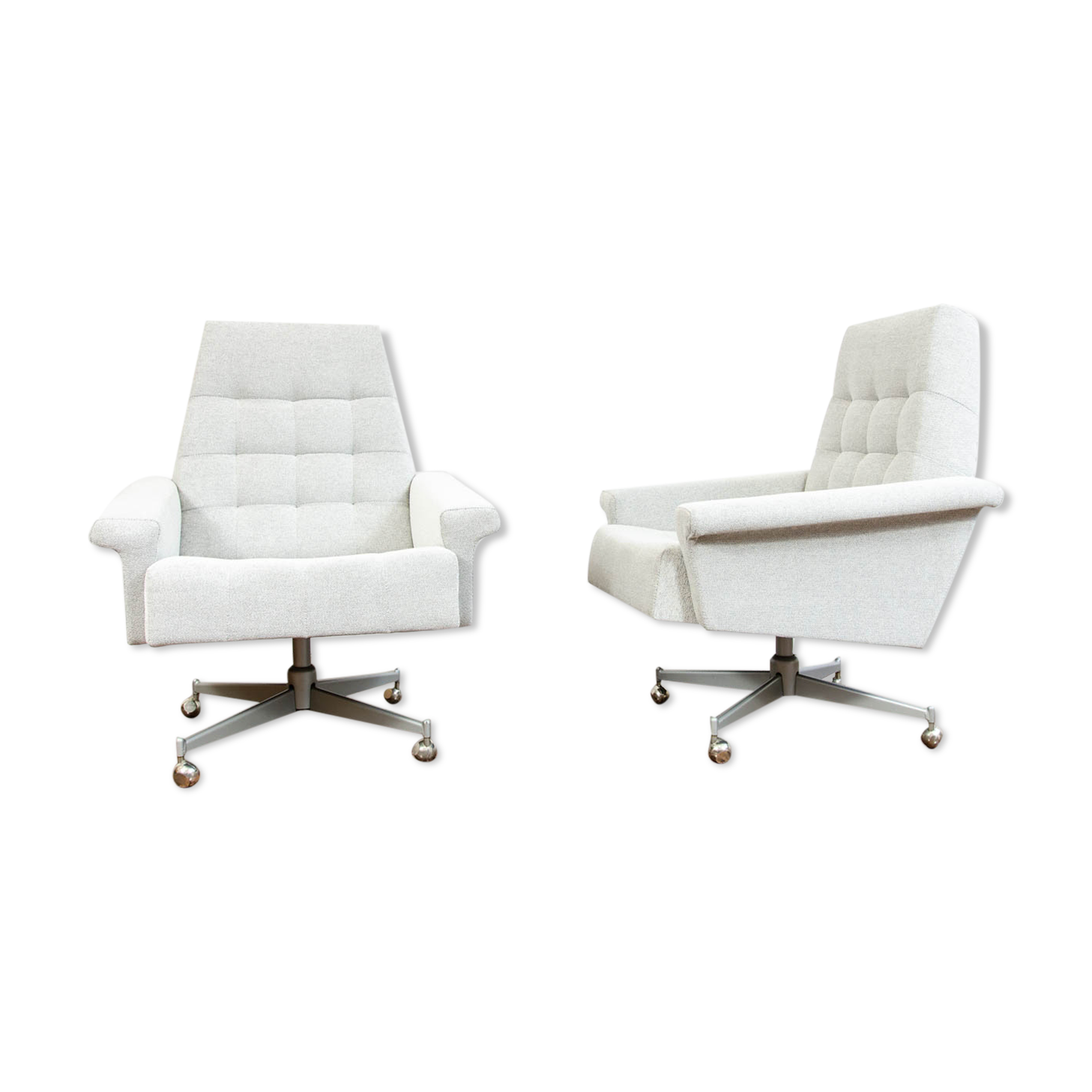 Pair of swivel armchairs 1970's Czechoslovakia