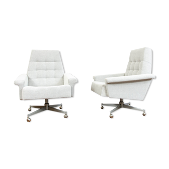 Pair of swivel armchairs 1970's Czechoslovakia