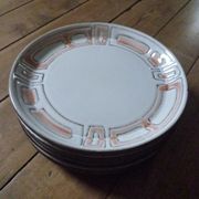 Dessert plates Niderviller 1960 sandstone enamelled, model Maille