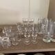Set of 21 small liqueur glasses and 16 small cups and ramekins.