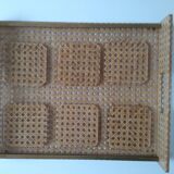 PLEXIGLASS TRAY AND 6 COASTERS YEAR 70