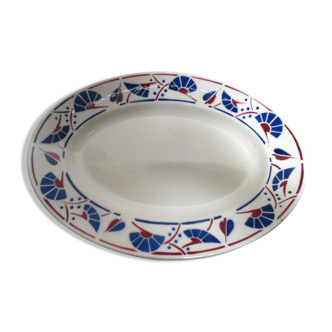 Plat ovale en faïence art déco