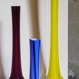 Trio de soliflores en verre étiré anciens