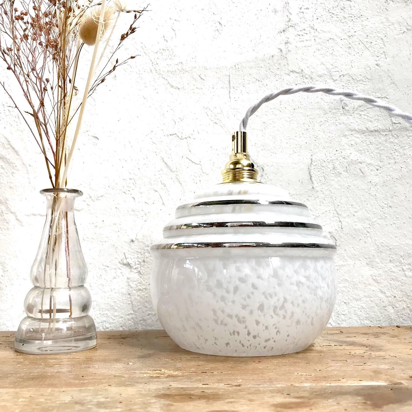 White Clichy glass walker