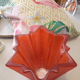 Vase en verre orange 22x19cm années 70