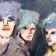 Mino maccari oil-based print 30x40 three female figurines