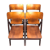 Chaises pliantes Baumann années 50/60 couleurs moka et acajou