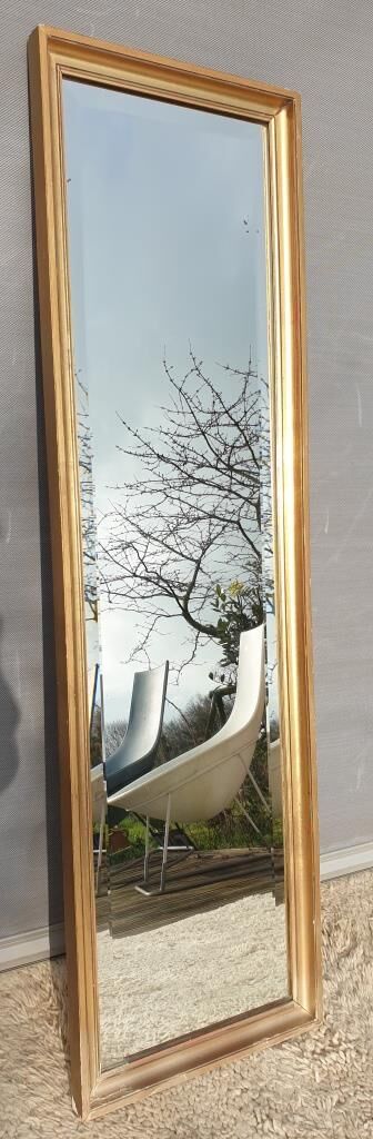 Beveled mirror gilded frame 140x42