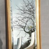 Beveled mirror gilded frame 140x42