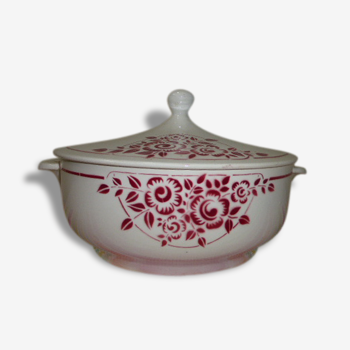 Tureen Deco earthenware, hbc montereau, france