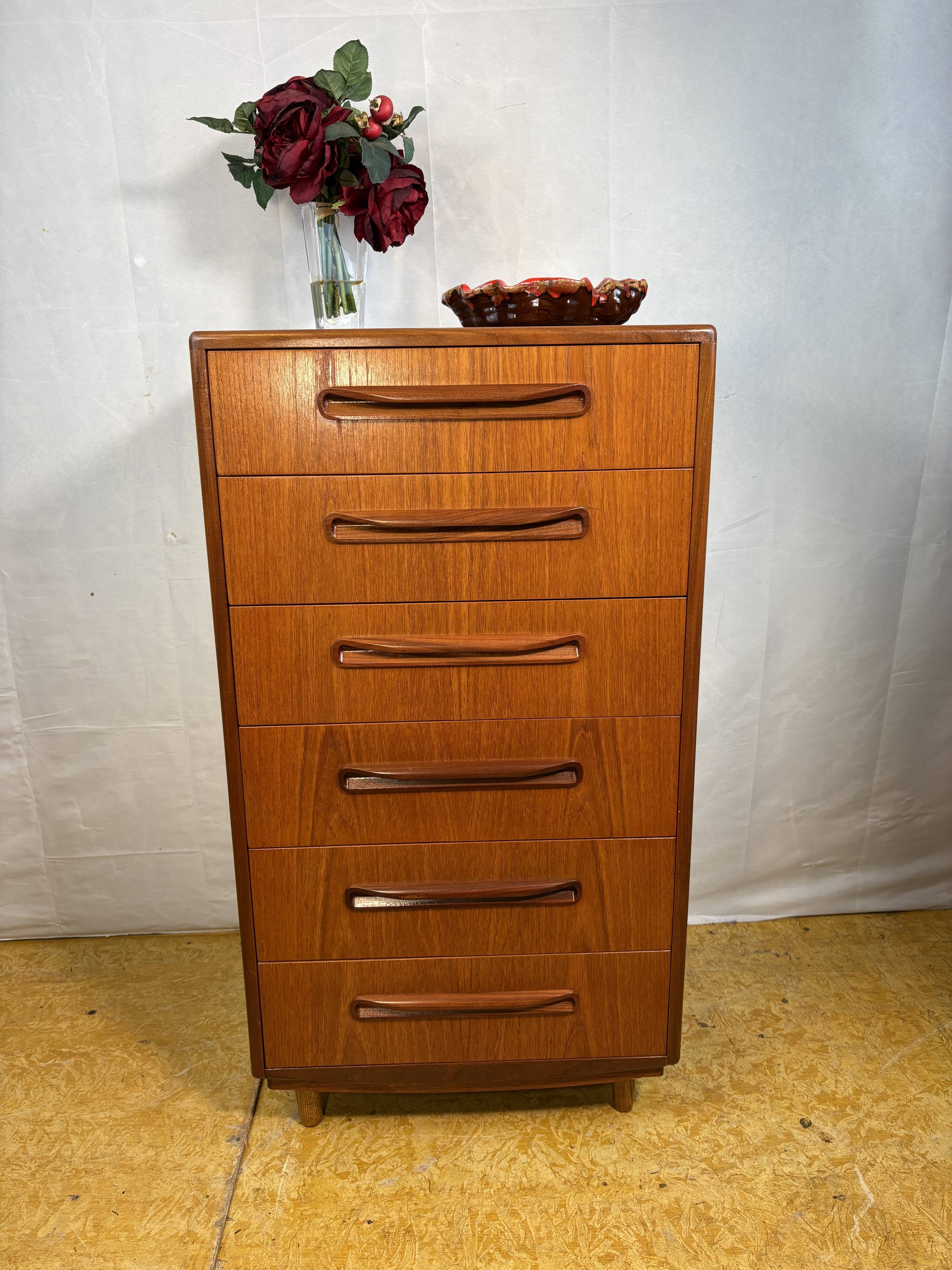 Mid-Century Retro Vintage Teak Tallboy Chest of Drawers by G Plan – Fresco