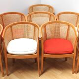 Suite of 8 convertible armchairs